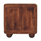 3-Drawer Rounded Solid Mango Wood Chest – Winewood Oak Finish