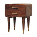 Valenza Solid Mango Wood 2-Drawer Nightstand – Roasted Almond Finish