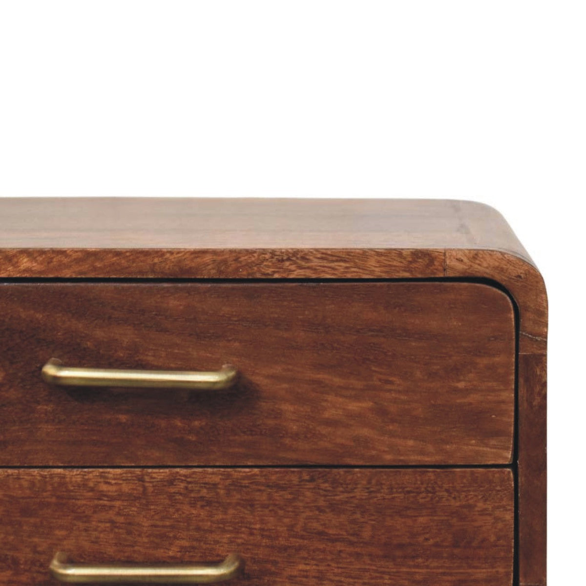 Valenza Solid Mango Wood 2-Drawer Nightstand – Roasted Almond Finish