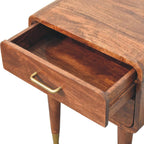 Valenza Solid Mango Wood 2-Drawer Nightstand – Roasted Almond Finish