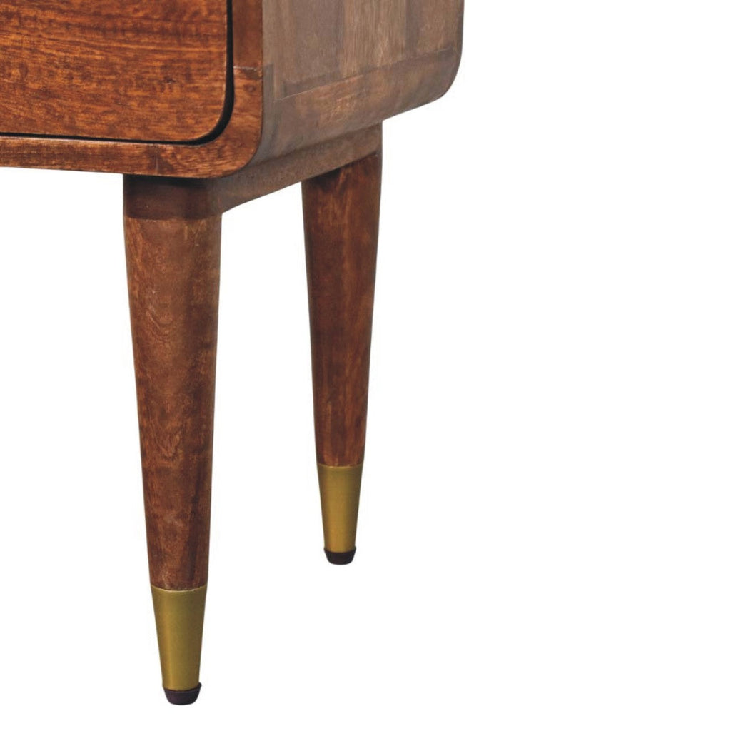 Valenza Solid Mango Wood 2-Drawer Nightstand – Roasted Almond Finish