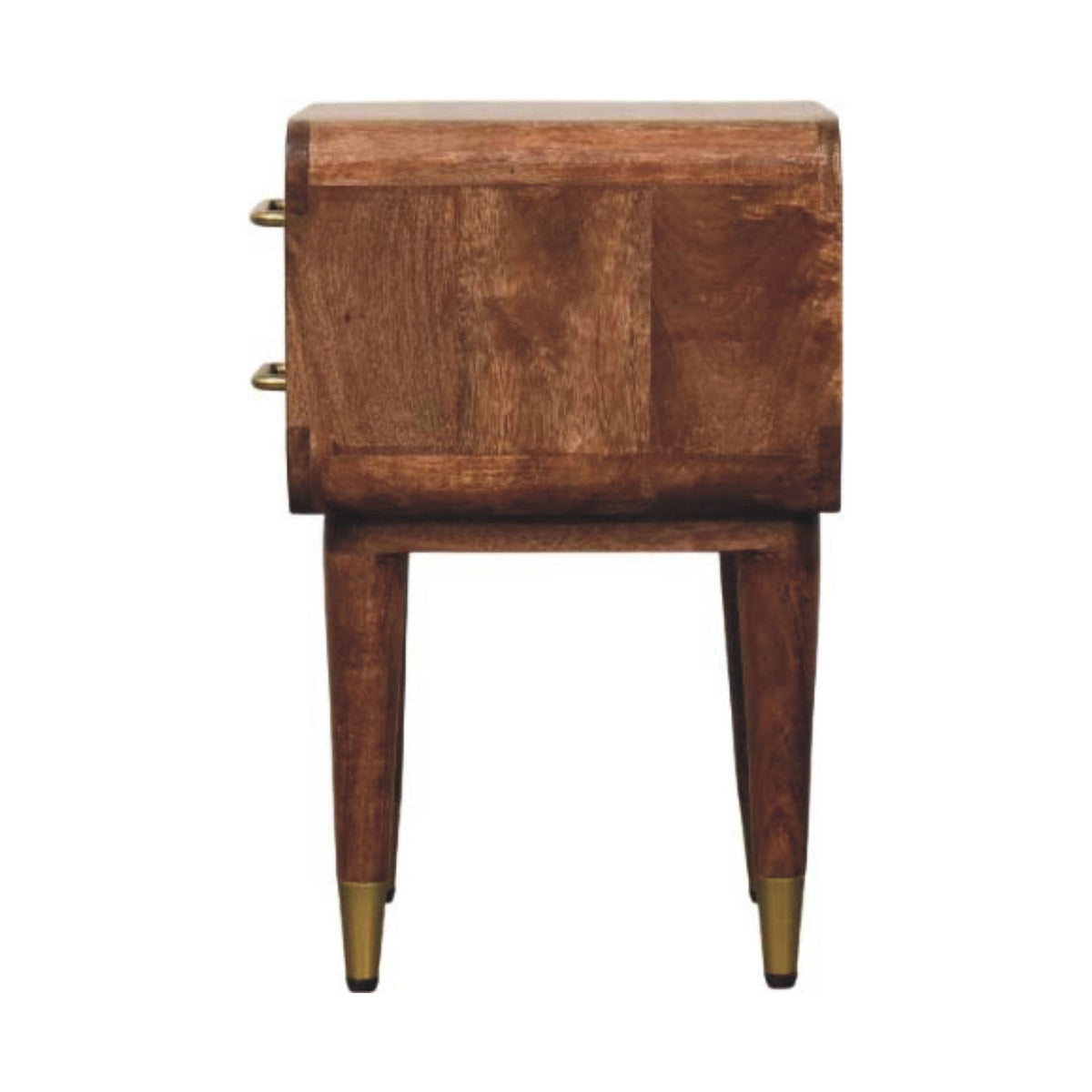 Valenza Solid Mango Wood 2-Drawer Nightstand – Roasted Almond Finish