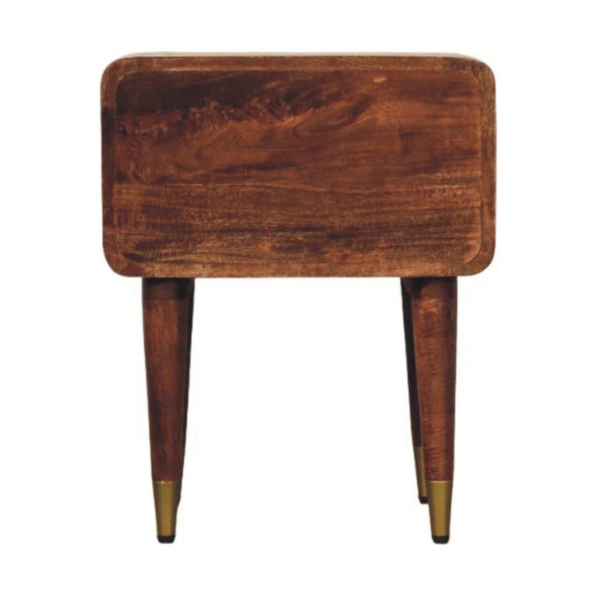 Valenza Solid Mango Wood 2-Drawer Nightstand – Roasted Almond Finish