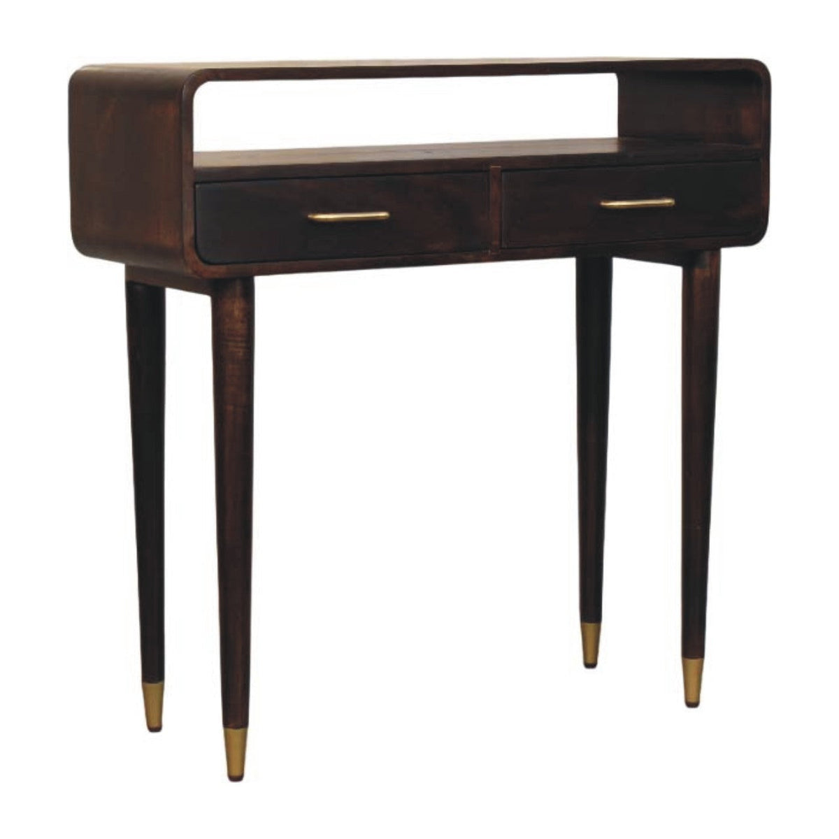 Valenza Solid Mango Wood Console Table – Velvet Mocha Finish