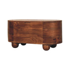 Curva Solid Mango Wood Storage Trunk – Roasted Almond Finish