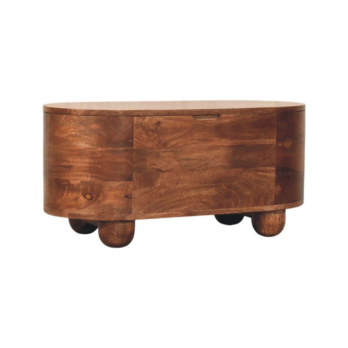 Curva Solid Mango Wood Storage Trunk – Roasted Almond Finish