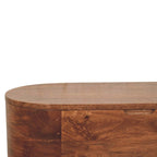 Curva Solid Mango Wood Storage Trunk – Roasted Almond Finish
