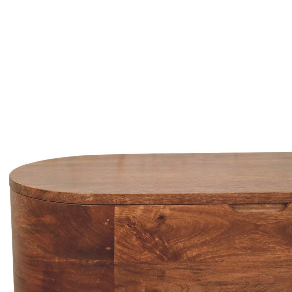 Curva Solid Mango Wood Storage Trunk – Roasted Almond Finish