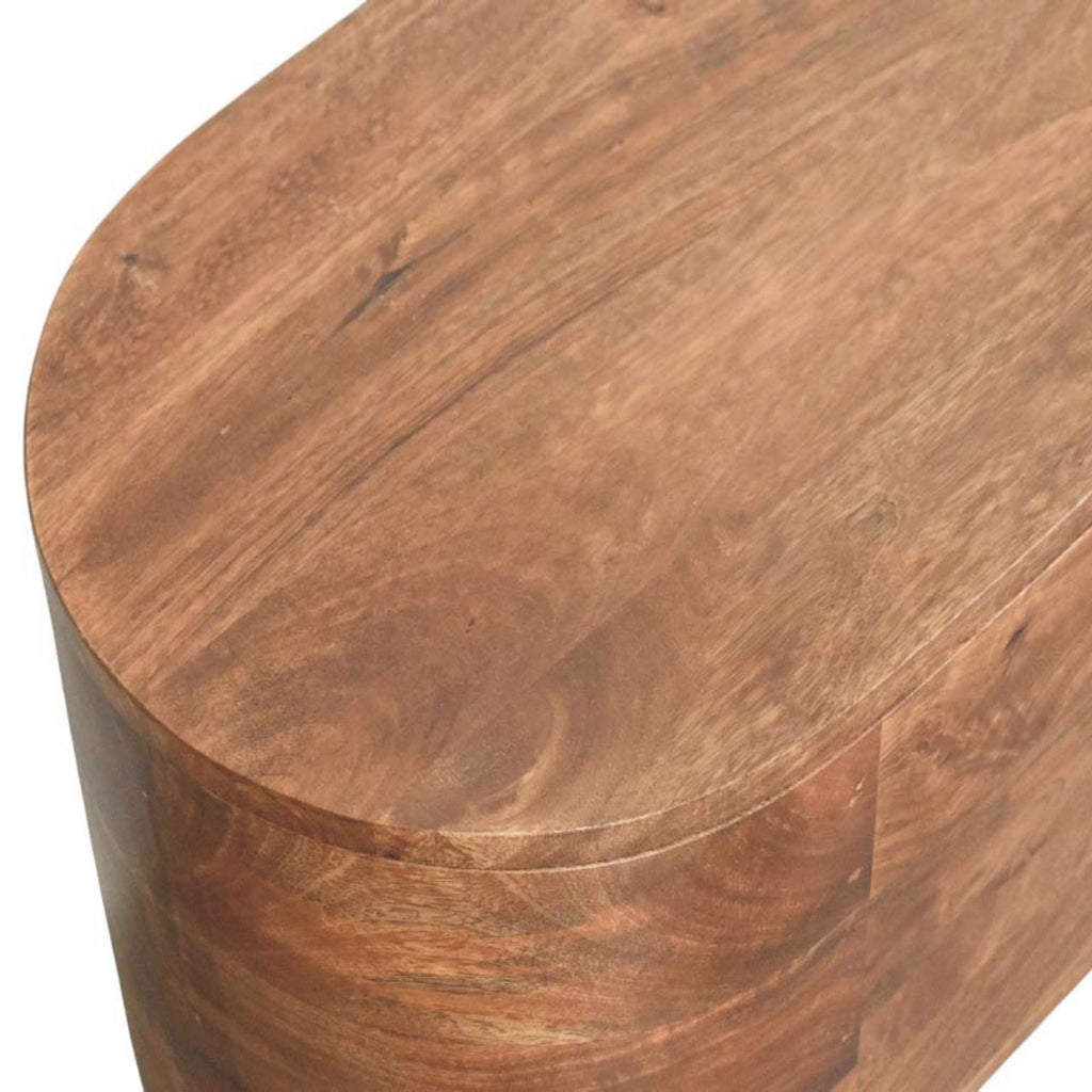Curva Solid Mango Wood Storage Trunk – Roasted Almond Finish