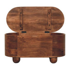 Curva Solid Mango Wood Storage Trunk – Roasted Almond Finish