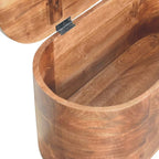 Curva Solid Mango Wood Storage Trunk – Roasted Almond Finish