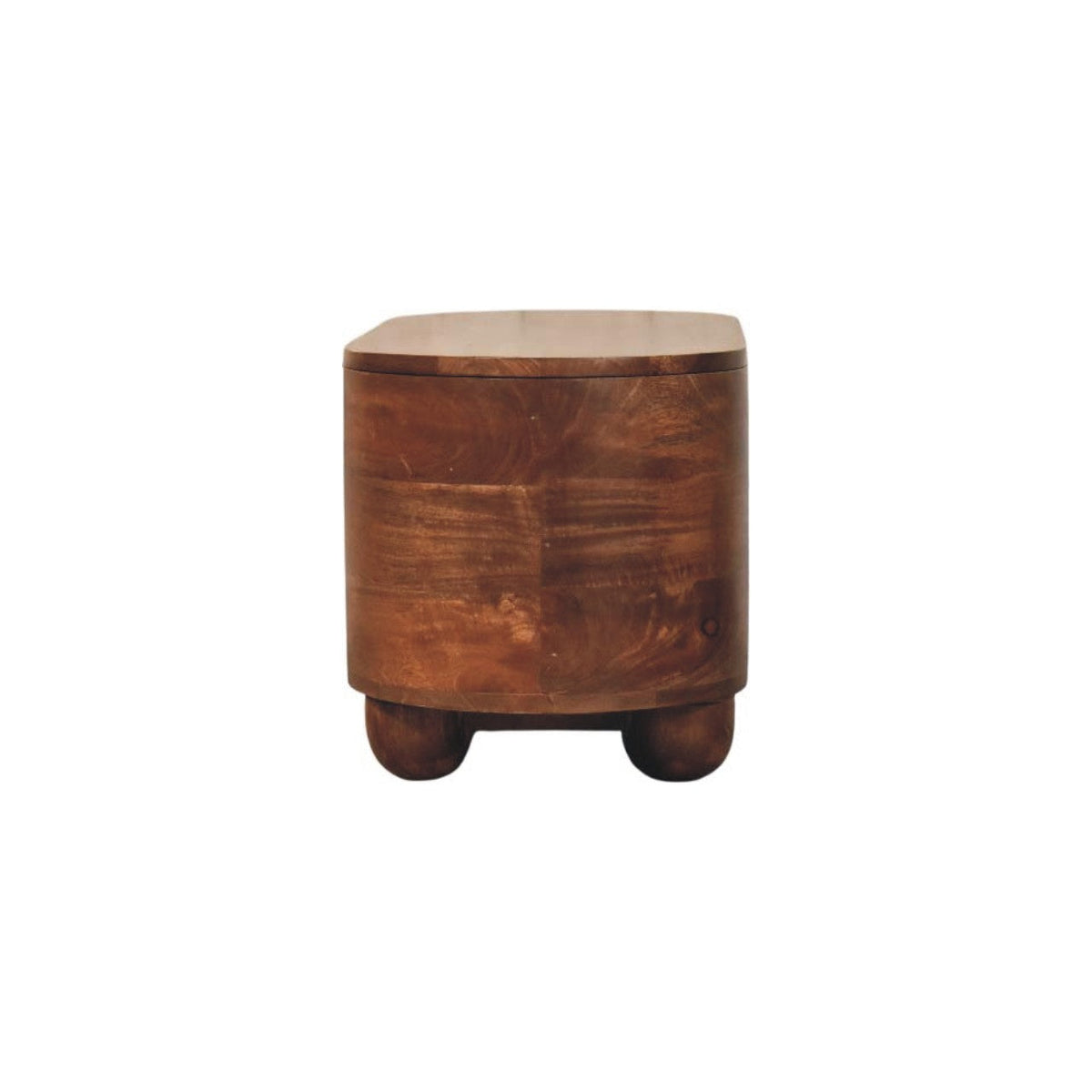 Curva Solid Mango Wood Storage Trunk – Roasted Almond Finish