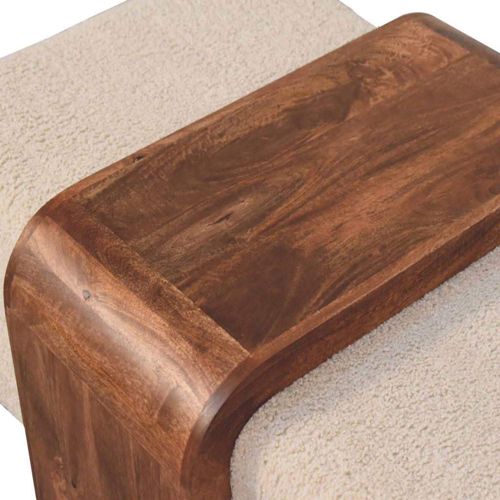 Arden Bouclé Bench Duo – Honey Caramel Finish