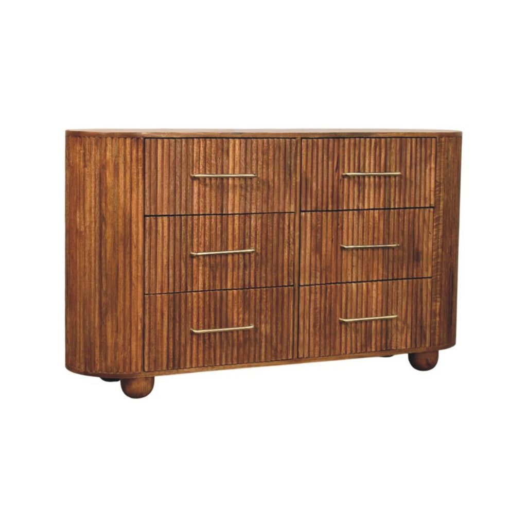 Ridgefront Solid Mango Wood Chest – Amber Oak Finish