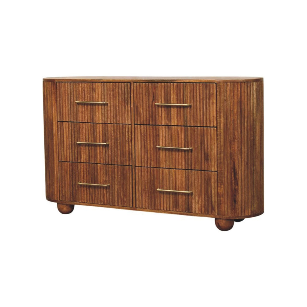 Ridgefront Solid Mango Wood Chest – Amber Oak Finish
