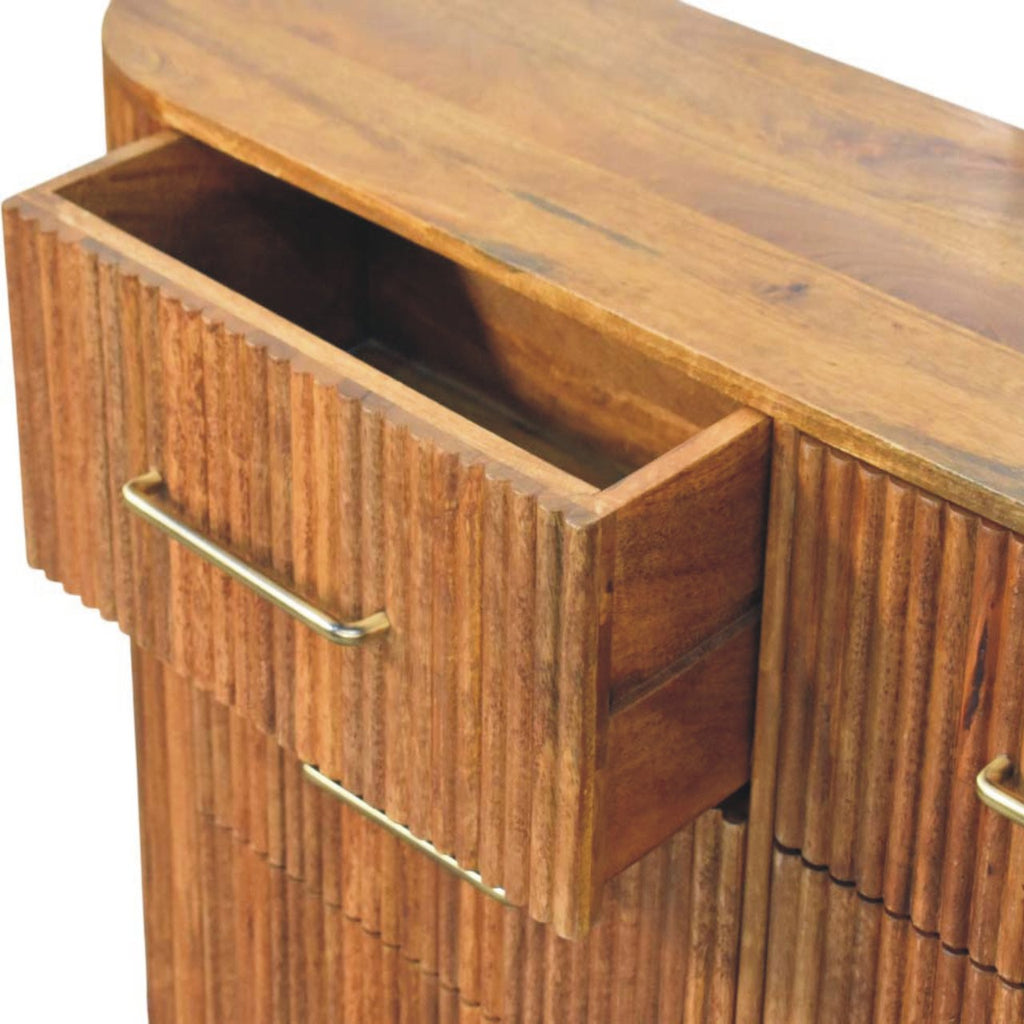 Ridgefront Solid Mango Wood Chest – Amber Oak Finish