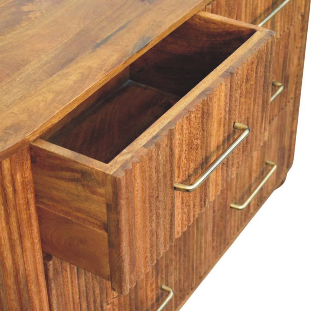 Ridgefront Solid Mango Wood Chest – Amber Oak Finish
