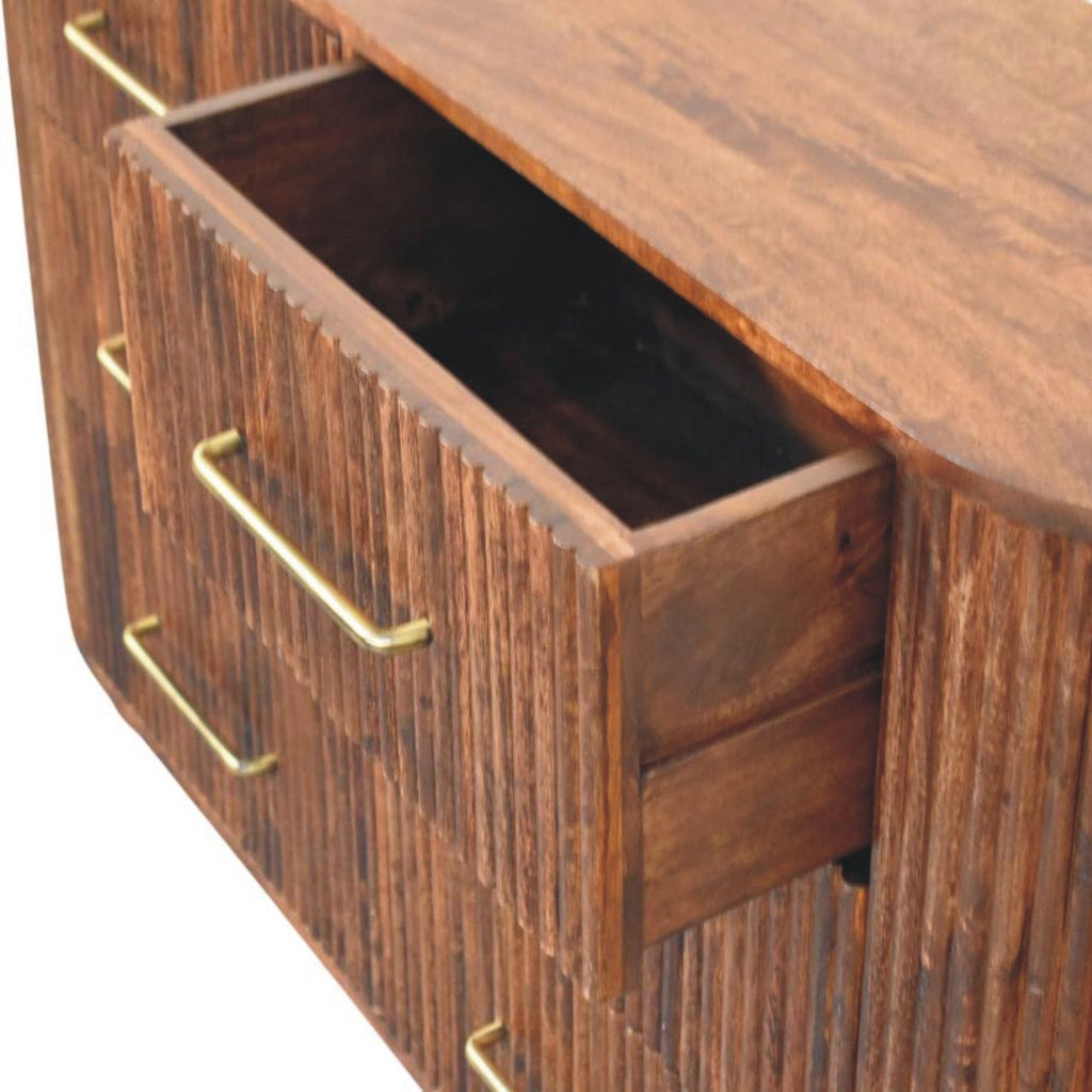 Ridgefront Solid Mango Wood Chest – Roasted Almond Finish