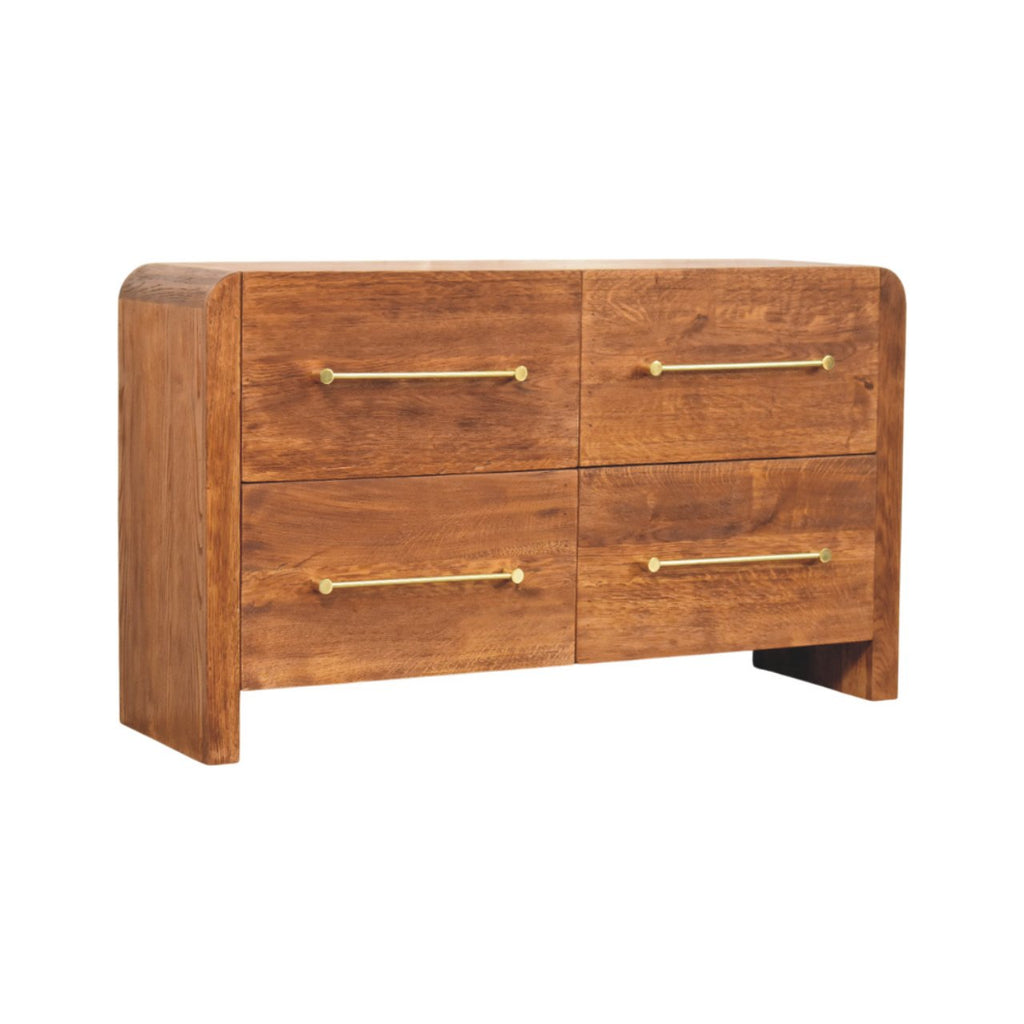 Aurelio Four Drawer Solid Wood Chest – Tiger Oak Finish
