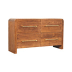 Aurelio Four Drawer Solid Wood Chest – Tiger Oak Finish