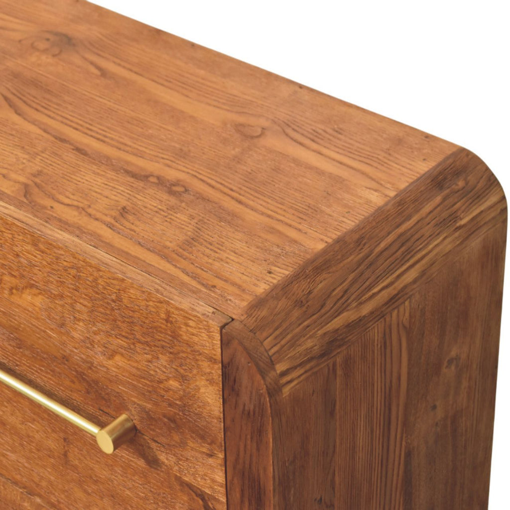 Aurelio Four Drawer Solid Wood Chest – Tiger Oak Finish
