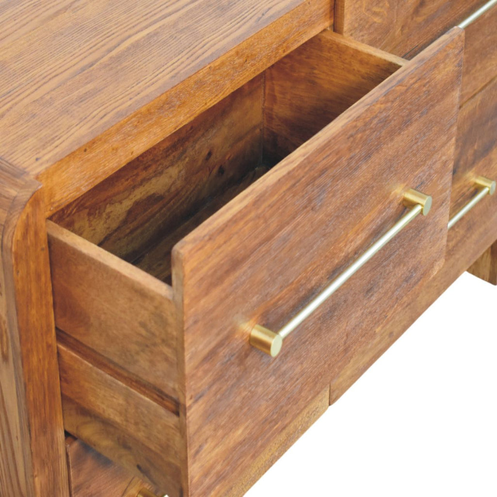 Aurelio Four Drawer Solid Wood Chest – Tiger Oak Finish