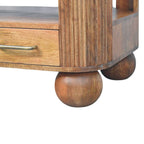 Briarwood Fluted Solid Mango Wood Coffee Table – Golden Teak Finish
