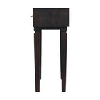 Cadiz Carved Slim Solid Mango Wood Console – Velvet Mocha Finish