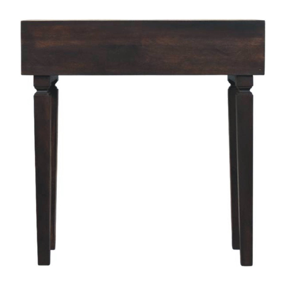 Cadiz Carved Slim Solid Mango Wood Console – Velvet Mocha Finish