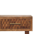 Cadiz Carved Twin-Drawer Solid Mango Wood Console – Golden Teak Finish
