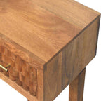 Cadiz Carved Twin-Drawer Solid Mango Wood Console – Golden Teak Finish