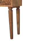 Cadiz Carved Twin-Drawer Solid Mango Wood Console – Golden Teak Finish