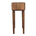 Cadiz Carved Twin-Drawer Solid Mango Wood Console – Golden Teak Finish