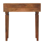 Cadiz Carved Twin-Drawer Solid Mango Wood Console – Golden Teak Finish