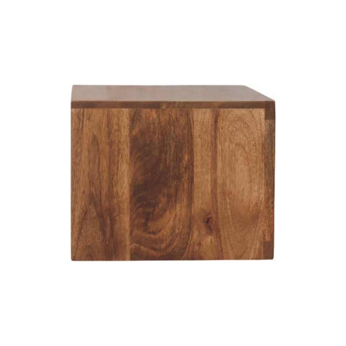 Cadiz Carved Slot-Drawer Solid Mango Wood Bedside Table – Golden Teak Finish