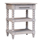 Spindle Solid Mango Wood Side Table – Acid Wash Finish