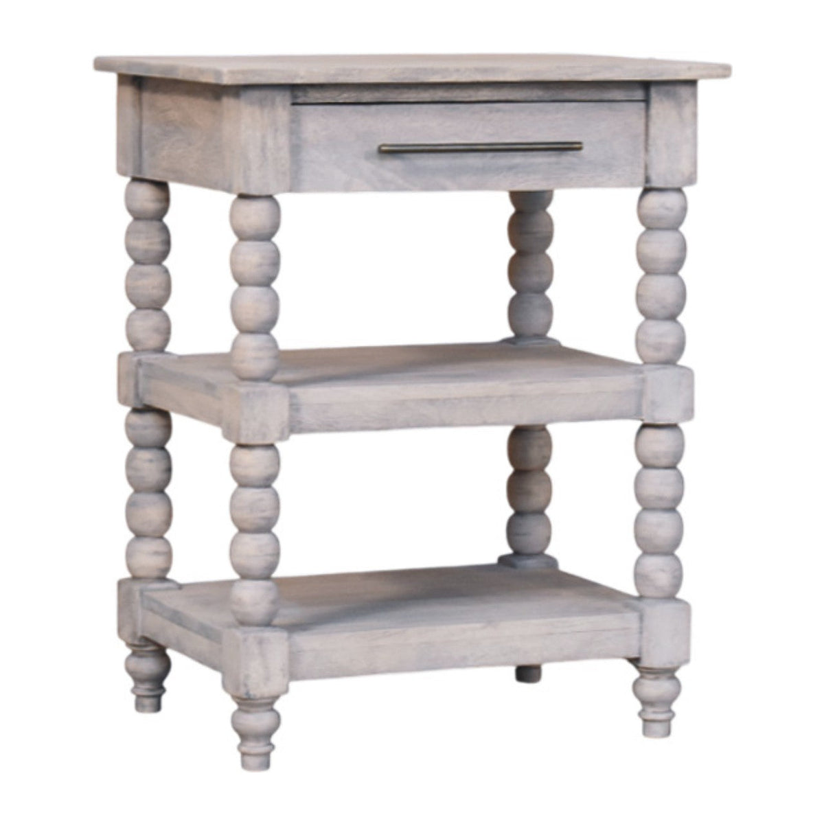 Spindle Solid Mango Wood Side Table – Acid Wash Finish