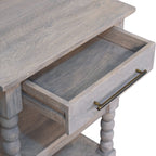 Spindle Solid Mango Wood Side Table – Acid Wash Finish