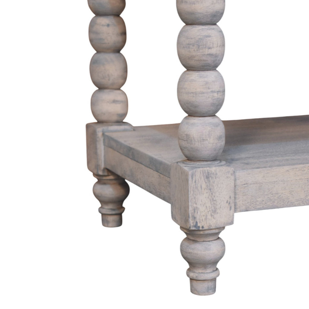 Spindle Solid Mango Wood Side Table – Acid Wash Finish