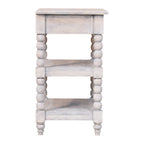 Spindle Solid Mango Wood Side Table – Acid Wash Finish