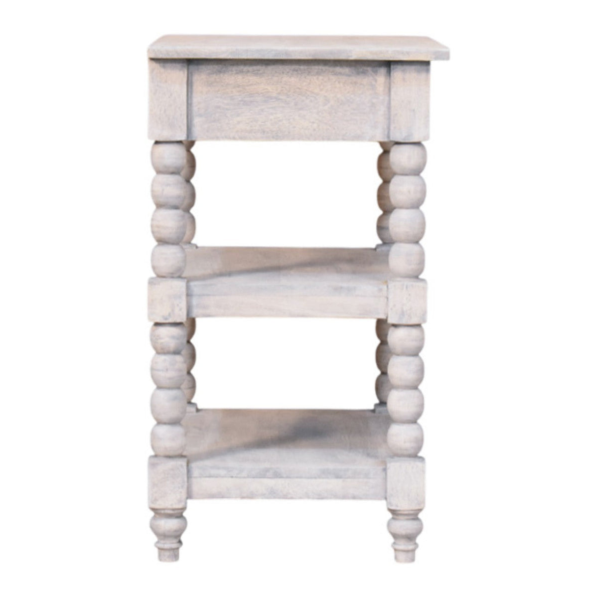 Spindle Solid Mango Wood Side Table – Acid Wash Finish