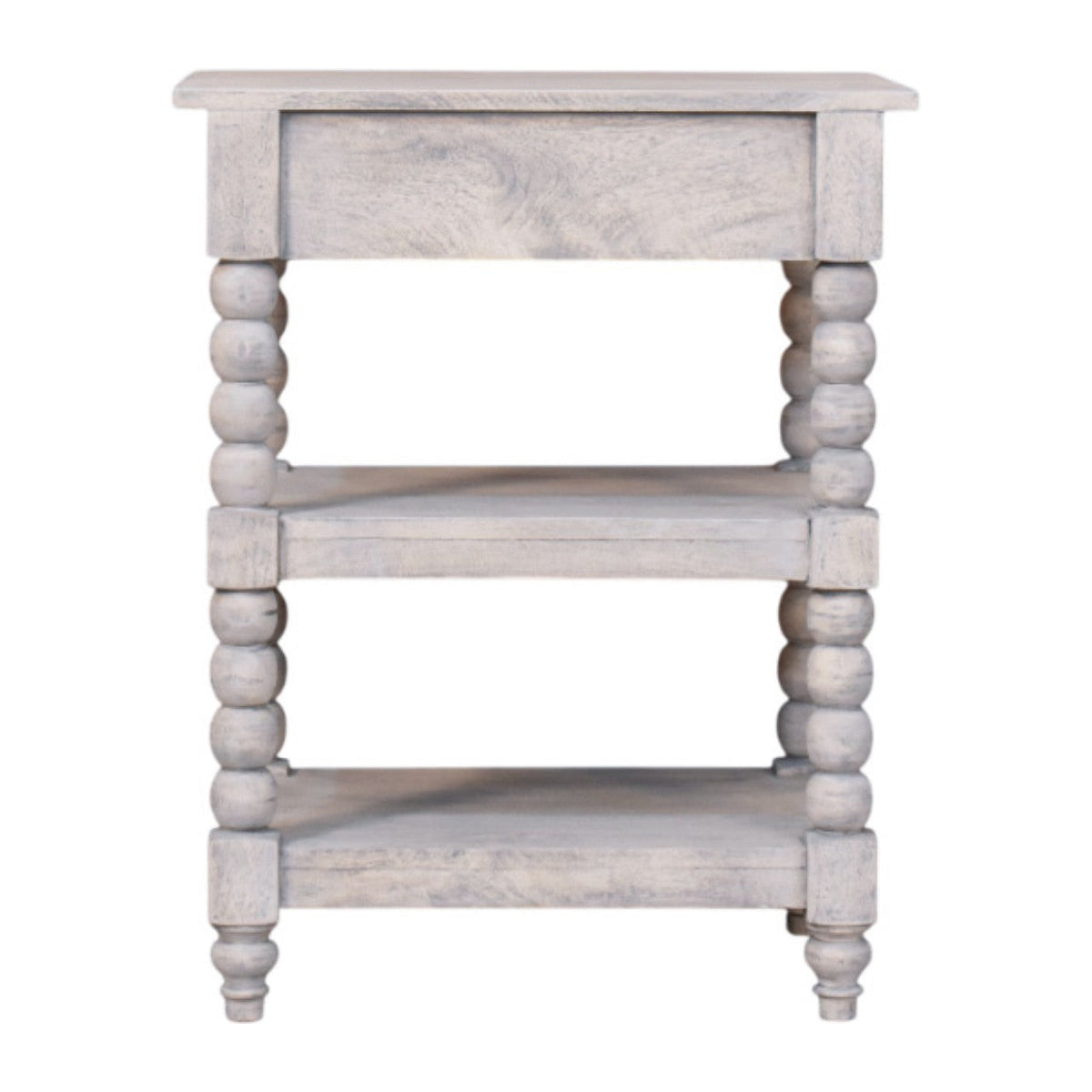 Spindle Solid Mango Wood Side Table – Acid Wash Finish