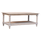 Spindle Washed Solid Mango Wood Coffee Table