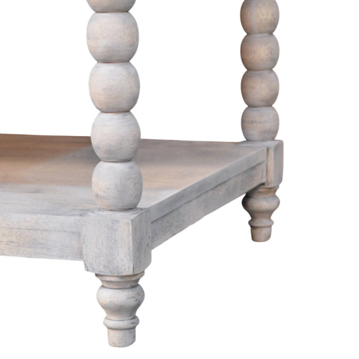 Spindle Washed Solid Mango Wood Coffee Table