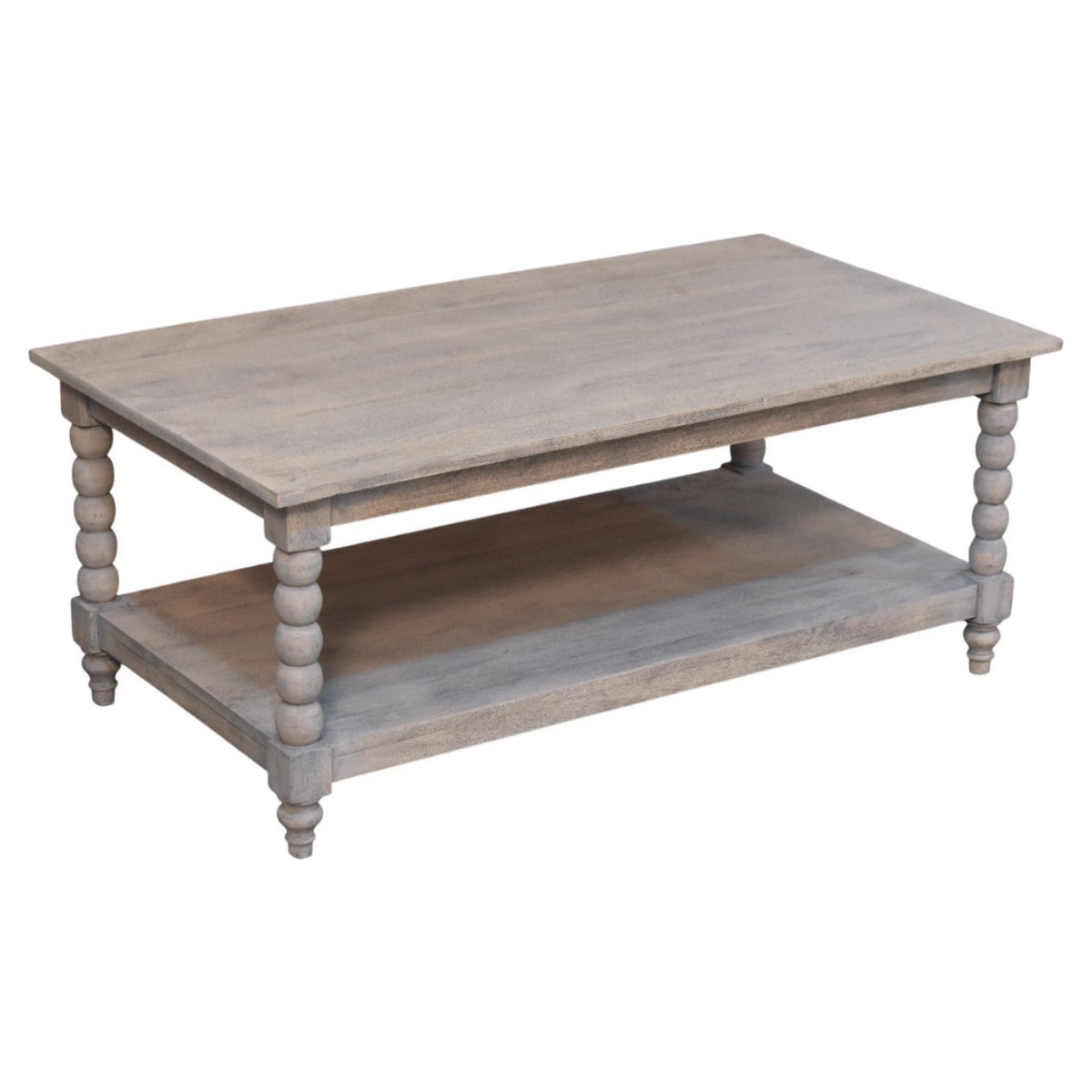 Spindle Washed Solid Mango Wood Coffee Table