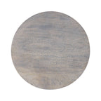 Spindle Round Solid Mango Wood Side Table – Washed Finish