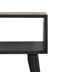 Valenza Frame Solid Mango Wood Bedside Table – Carbon Ash Finish