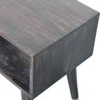 Valenza Frame Solid Mango Wood Bedside Table – Carbon Ash Finish