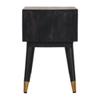 Valenza Frame Solid Mango Wood Bedside Table – Carbon Ash Finish