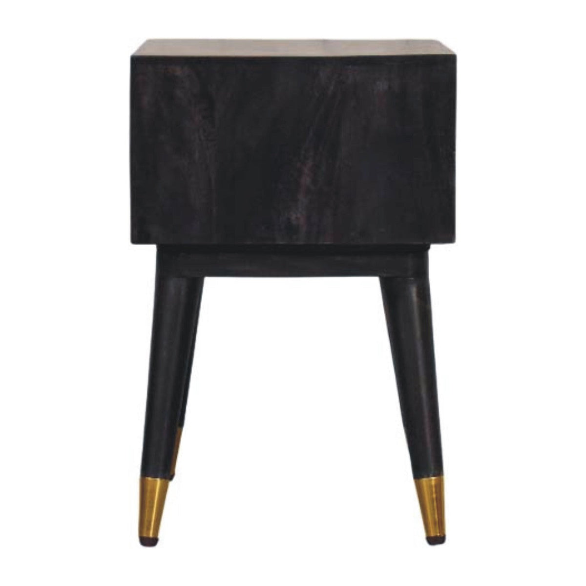 Valenza Frame Solid Mango Wood Bedside Table – Carbon Ash Finish